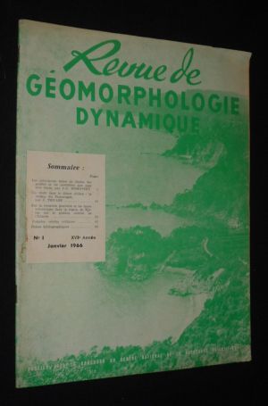 Revue de géomorphologie dynamique (XVIe année - n°1, janvier 1966)