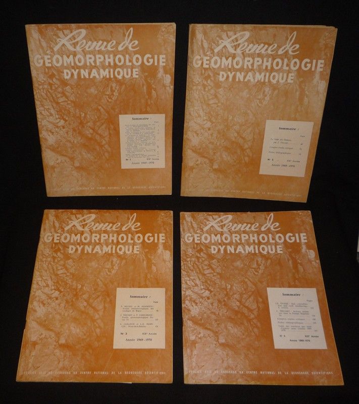 Revue de géomorphologie dynamique (année 1969-1970 complète en 4 volumes)