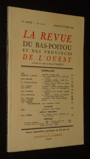 La Revue du Bas-Poitou et des provinces de l'Ouest (77e année - n°4 et 5, juillet-octobre 1966)