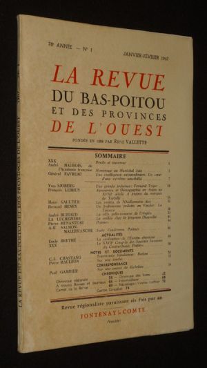 La Revue du Bas-Poitou et des provinces de l'Ouest (78e année - n°1, janvier-février 1967)