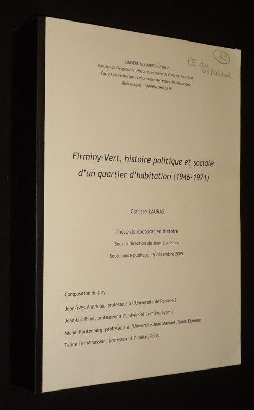 Firminy-Vert, histoire politique et sociale d'un quartier d'habitation (1946-1971)