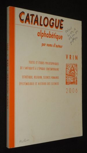 Librairie philosophique J. Vrin - Catalogue général 2005-2006