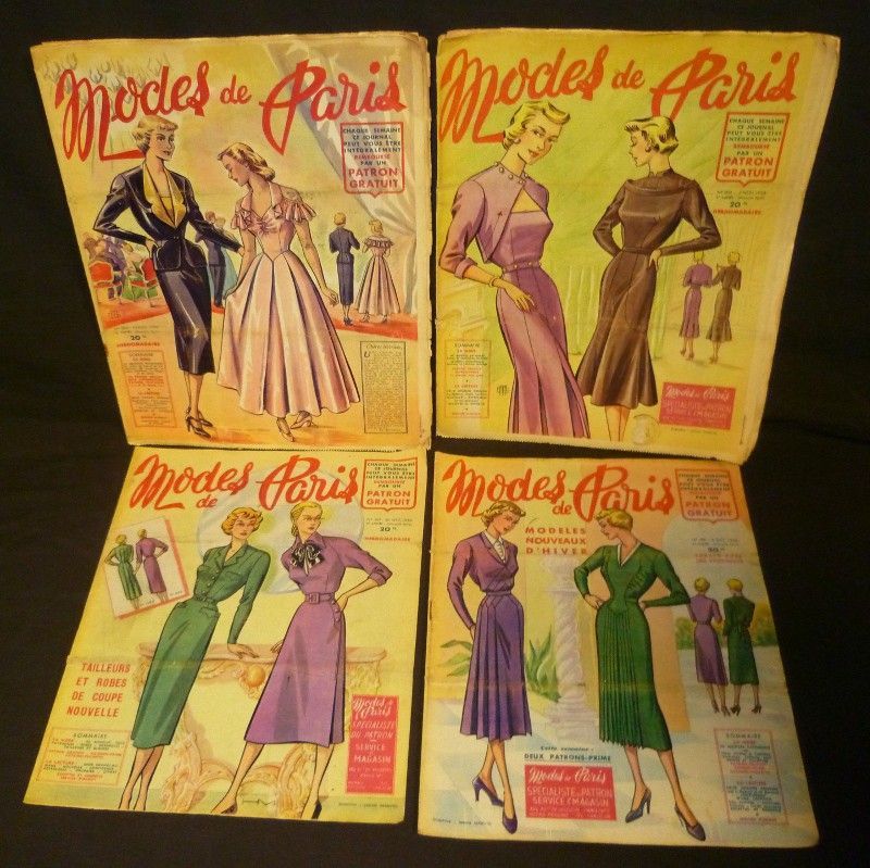 Modes de Paris. Chaque semaine ce journal vous est intégralement remboursé par un patron gratuit (lot de 30 numéros)