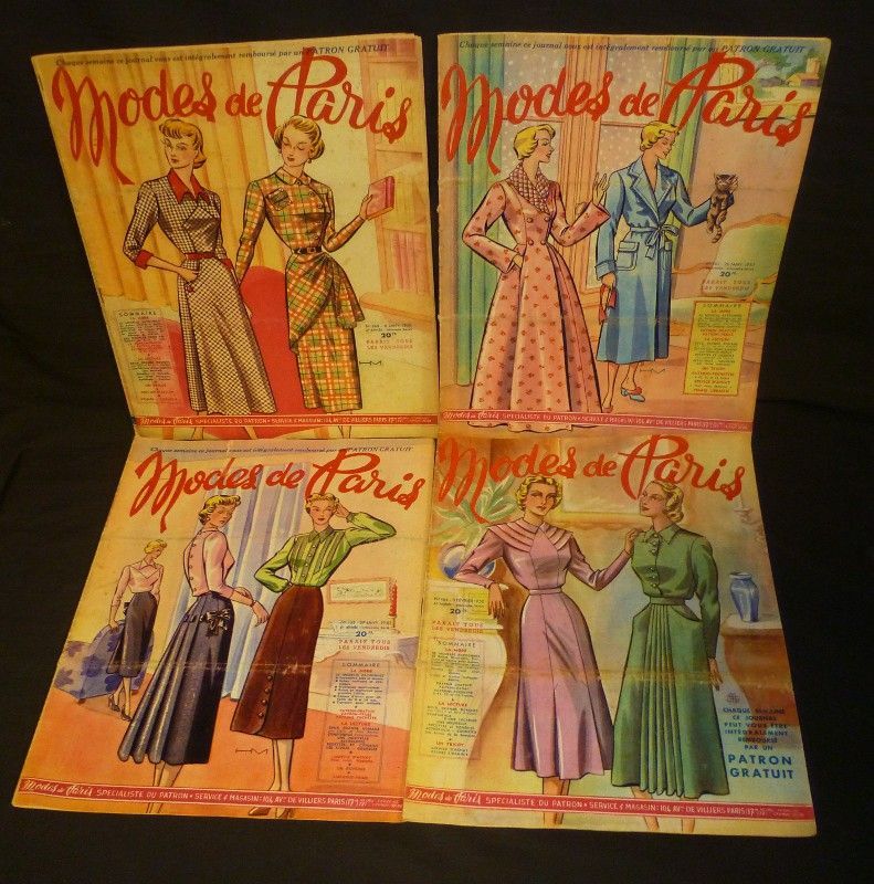 Modes de Paris. Chaque semaine ce journal vous est intégralement remboursé par un patron gratuit (lot de 30 numéros)