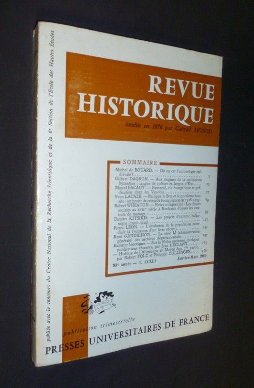Revue historique (tome 241-1: 93e année) 