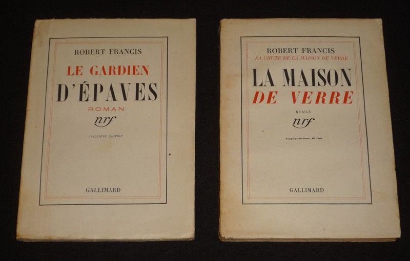 Lot de 2 romans de Robert Francis : Le Gardien d'épaves - La Maison de verre (2 volumes)
