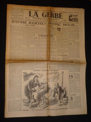 La Gerbe, hebdomadaire de la volonté française (2e année - n°28, 16 janvier 1941) : Hausse illicite ! par Charles Stiers