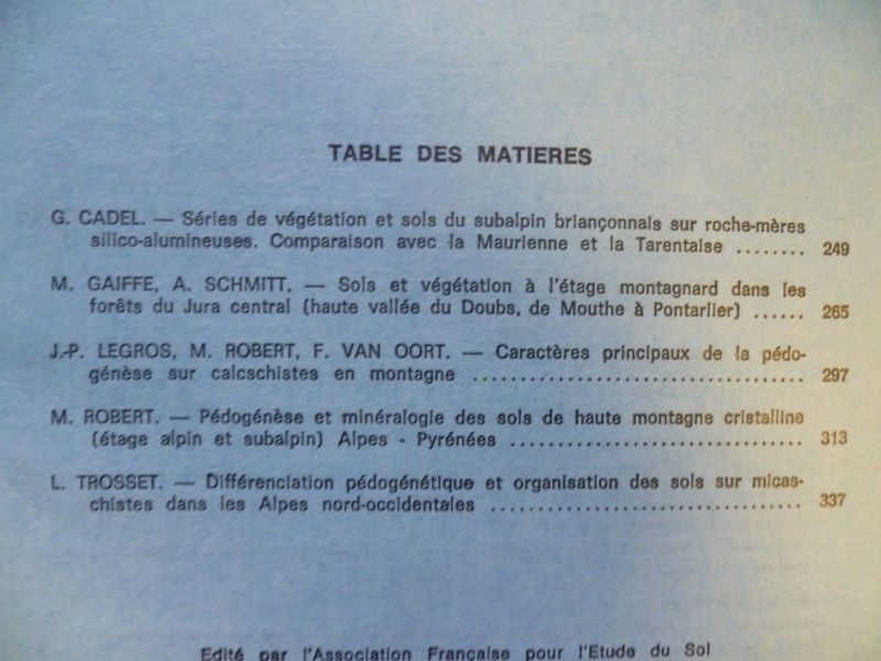 Bulletin de l'association française pour l'étude du sol - Science du sol - 1980 numéro 4