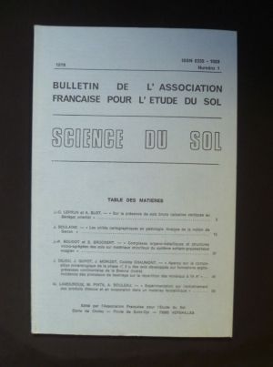 Bulletin de l'association française pour l'étude du sol - Science du sol -1978 numéro 1 
