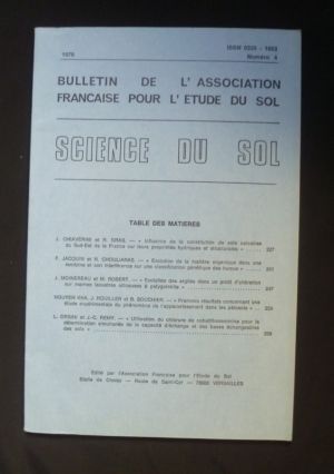 Bulletin de l'association française pour l'étude du sol - Science du sol -1976 numéro 4