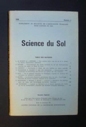 Supplément au Bulletin de l'association française pour l'étude du sol - Science du sol -1968 numéro 2 