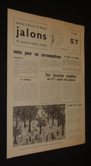 Jalons. Jeunesses littéraires de Belgique (3e année - 1957 - n°11)