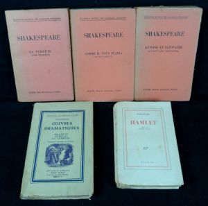 Lot de 5 ouvrages de Shakespeare : Hamlet - Antoine et Cléopatre - Oeuvres dramatiques II (Macbeth/Othello/La tempête) - La  tempête - Comme il vous plaira (5 volumes)