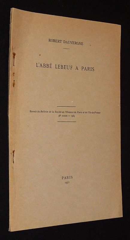 L'Abbé Lebeuf à Paris