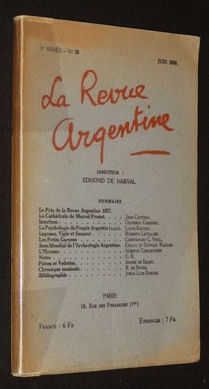 La Revue Argentine (5e année - n°26, juin 1938)