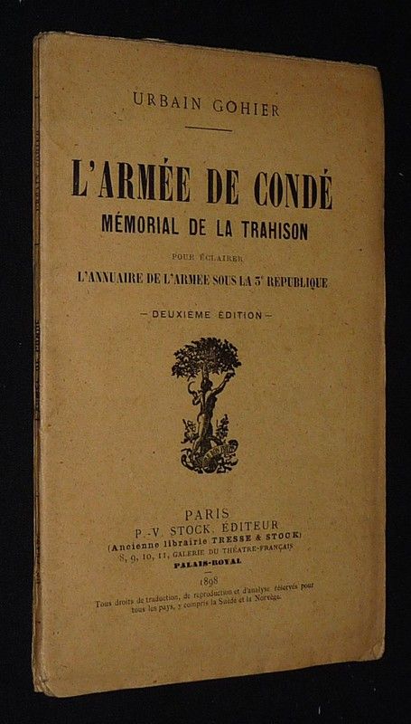 L'Armée de Condé : mémorial de la trahison pour éclairer l'annuaire de l'armée sous la 3e République