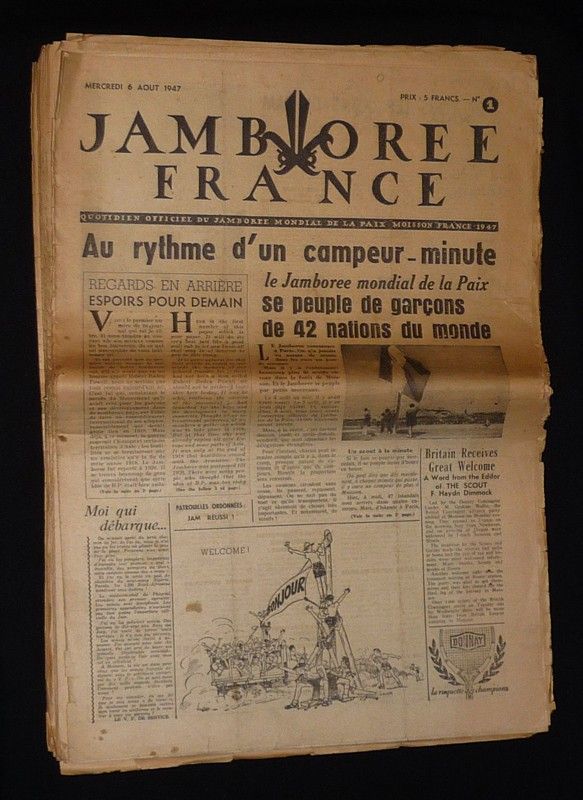 Jamboree France, quotidien officiel du Jamboree mondial de la paix, Moisson, France 1947 (n°1 à 16, août 1947