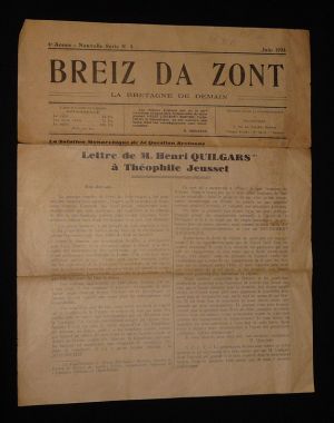Breiz da zont. La Bretagne de demain (4e année - Nouvelle série, n°4, juin 1934)