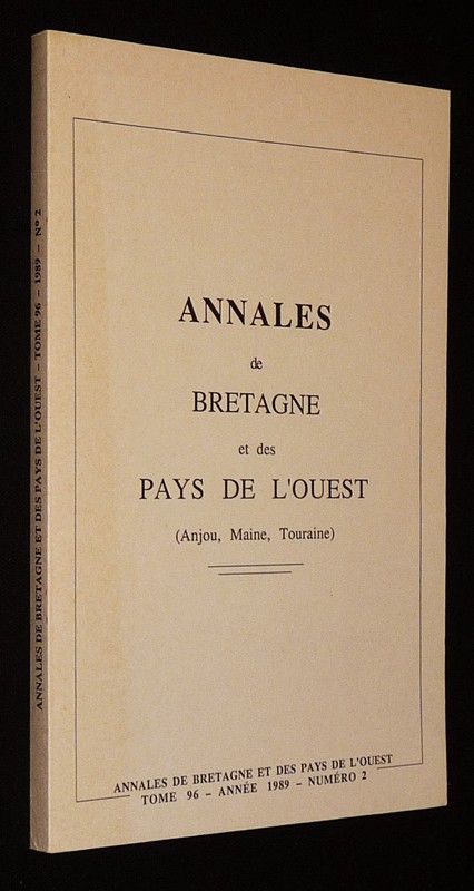 Annales de Bretagne et des pays de l'Ouest (Anjou, Maine, Touraine), tome 96, n°2