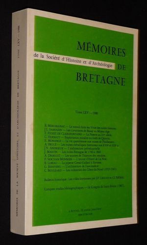 Mémoires de la Société d'histoire et d'archéologie de Bretagne - Tome LXV, 1988