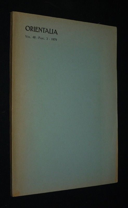 Orientalia (Volume 48 - Fasc. 3 - 1979)