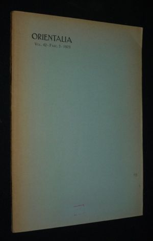 Orientalia (Volume 42 - Fasc. 3 - 1973)