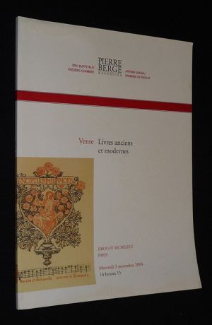 Pierre Bergé & associés - Livres anciens et modernes (Drouot Richelieu, 3 novembre 2004)