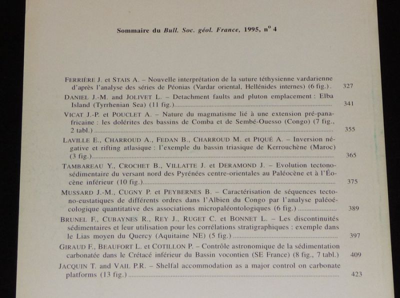 Bulletin de la Société géologique de France (Tome 166, n°4, 1995)