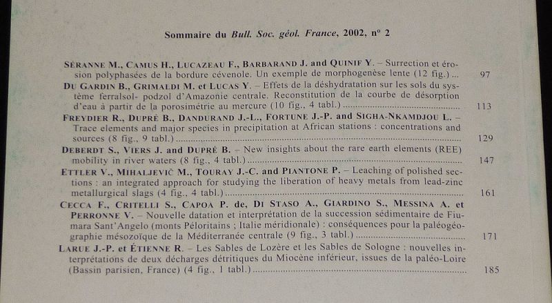Bulletin de la Société géologique de France (Tome 173, n°2, 2002)