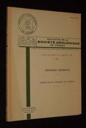 Bulletin de la Société géologique de France (7e Série, Tome 24, n°4, 1982) : Géologie générale