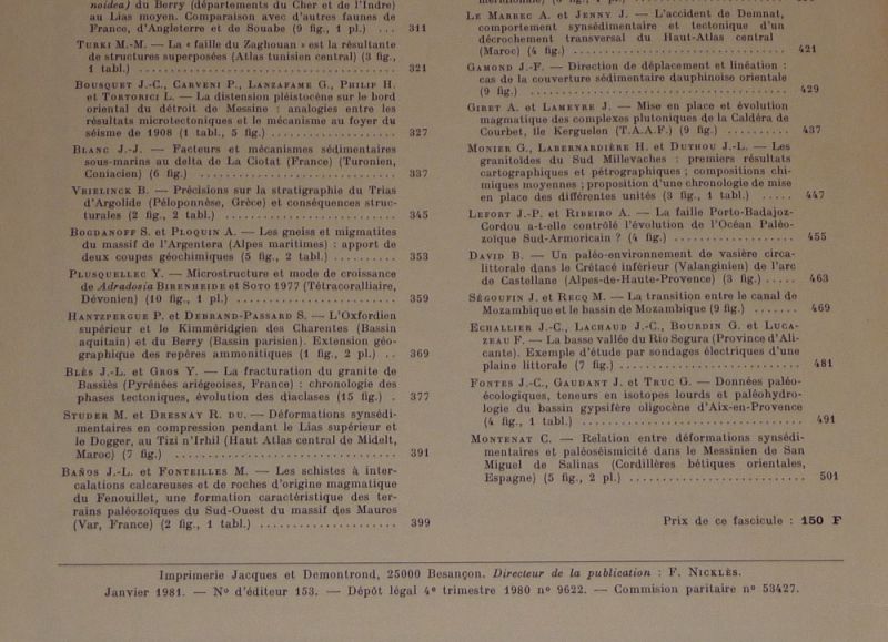 Bulletin de la Société géologique de France (7e Série, Tome 22, n°3, 1980)