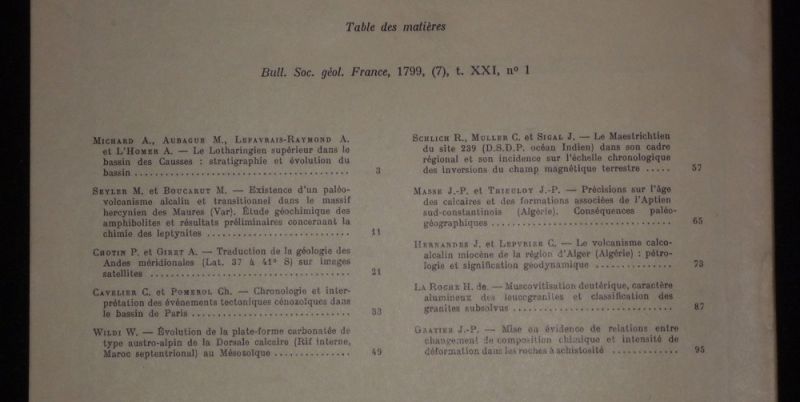 Bulletin de la Société géologique de France (7e Série, Tome 21, n°1, 1979)
