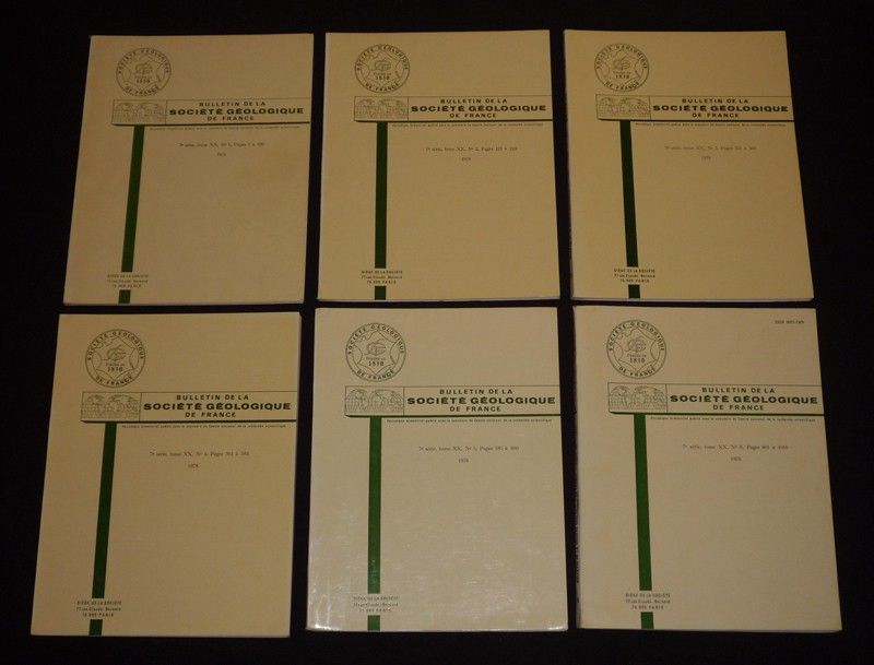 Bulletin de la Société géologique de France (7e Série, Tome 20, n°1 à 6, 1978) (6 volumes))