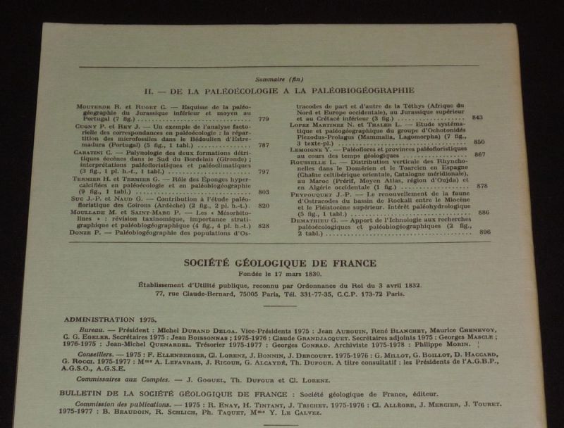 Bulletin de la Société géologique de France (7e Série, Tome 17, n°5, 1975)