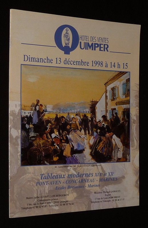 Tableaux modernes XIXe et XXe - Pont-Aven - Concarneau - Marines, Ecoles bretonnes - Marines (Hôtel des ventes de Quimper, 13 décembre 1998)