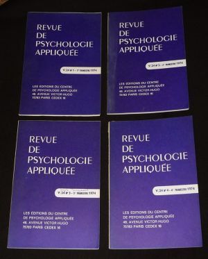 Revue de psychologie appliquée (Volume 24, n°1 à 4, année 1974 complète)