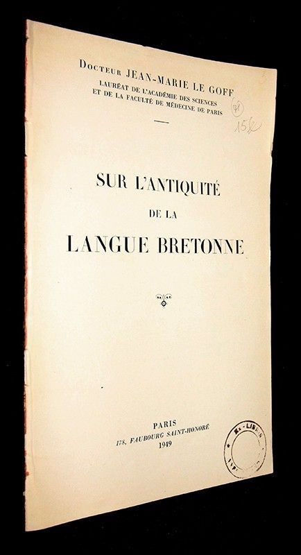 Sur l'antiquité de la langue bretonne