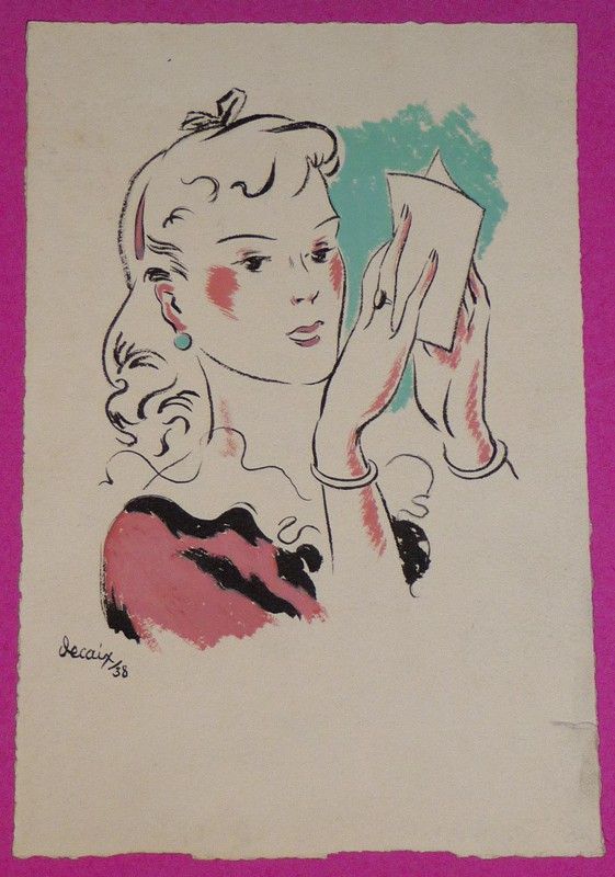 Gravure aquarellée de Decaix