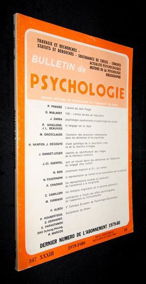 Bulletin de psychologie (n°347, tome XXXIII, 1979-1980, 18)