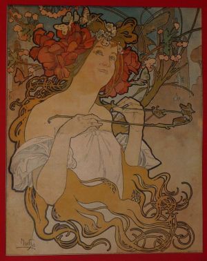 Illustration originale d'Alphonse Mucha pour le "Soleil du dimanche" (1897)
