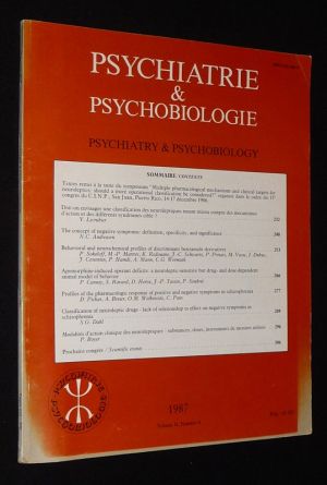 Psychiatrie et psychobiologie / Psychiatry and Psychobiology (Volume II, No. 4)