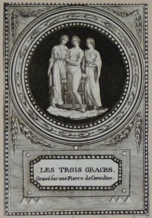 Gravure tirée de "Monumens du culte secret des dames romaines" (1790) : Les Trois Grâces
