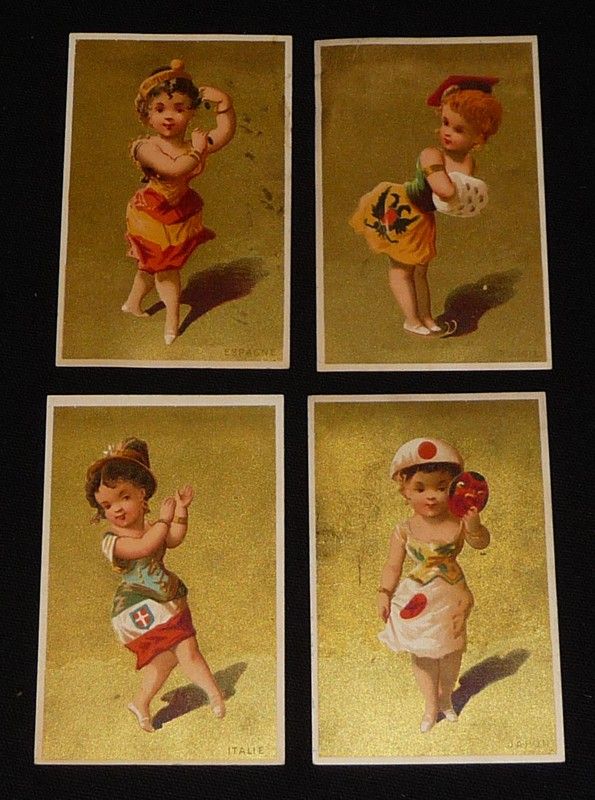 Lot de 4 chromos : Costumes nationaux