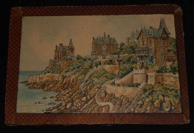 Lot de 9 cartes postales sous verre par Barday