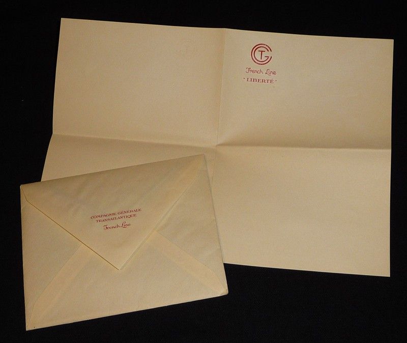 Papier à lettre et enveloppe de la Compagnie Générale Transatlantique - French Line 