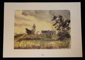 Aquarelle de Jean Vercel tirée de l'ouvrage "Les Iles Chausey" de R. Vercel : XX. Le Phare