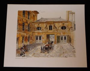 Illustration de Alain Bailhache : Hôtel Montescot, à Paris, côté cour (tirée de l'ouvrage "De Saint-Malo à la Chênaie, Félicité de Lamennais" par Bernard Heudré)