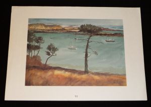 Aquarelle de Jean Vercel tirée de l'ouvrage "Les Iles Chausey" de R. Vercel : VI. Entrée sud
