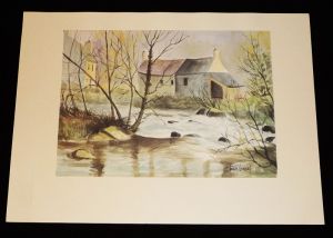 Aquarelle de Jean Vercel tirée de l'ouvrage "La Rance" de Roger Vercel