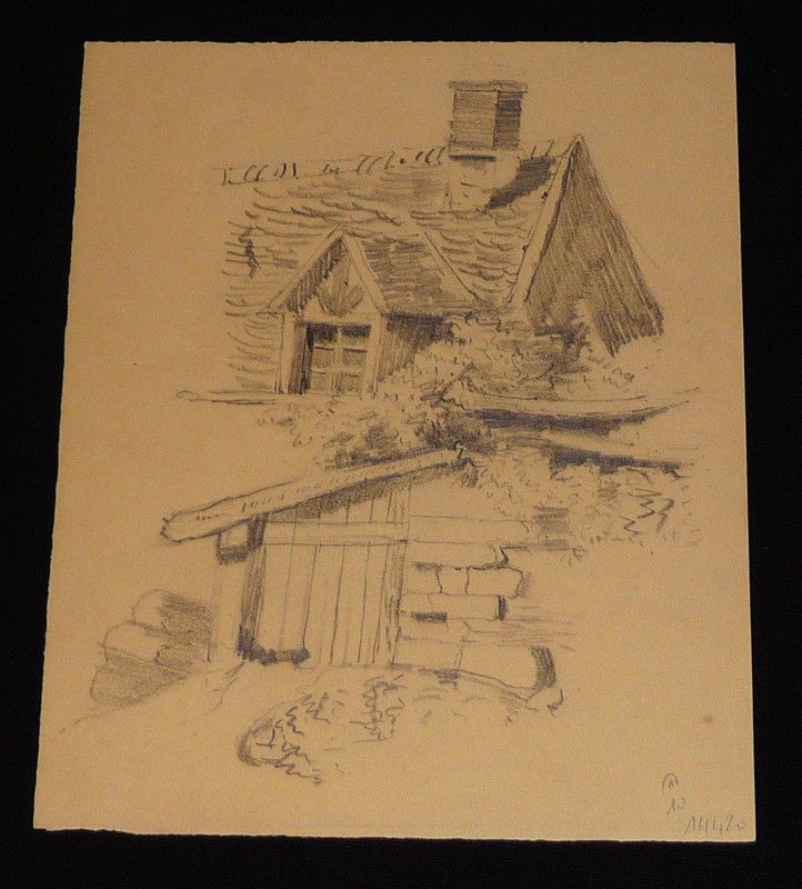 Croquis au crayon graphite : Maison de campagne